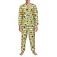 thumbnail image 3 of Balery White Blue Striped Sunflower Pijama para Hombre de Dos Piezas con Manga Larga, Conjunto de Dormir y Descanso Suave con Bolsillos-XX-Large, 3 of 7