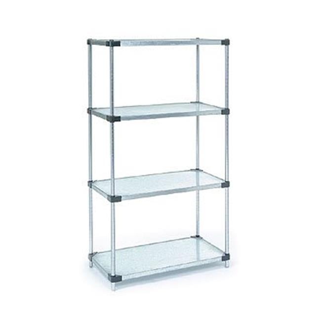 Nexel Industries 24727SZ Solid 4 Shelf Unit, Galvanized 24 x 72 x 74 in.