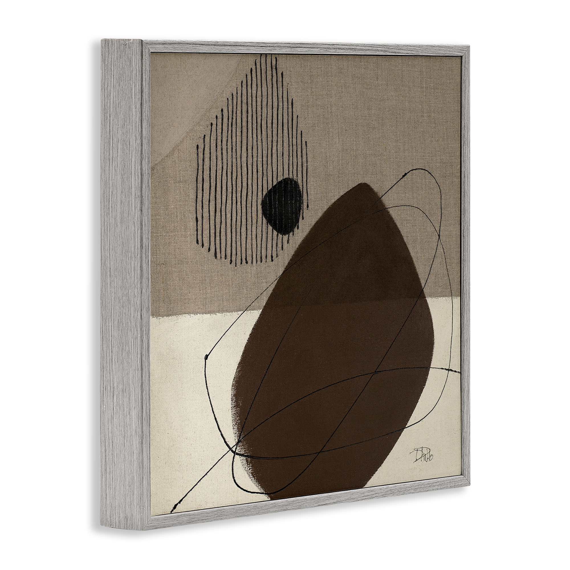 Stupell Industries Hidden Lines Abstraction Abstract Painting Gray Framed Art Print Wall Art, 12 x 12