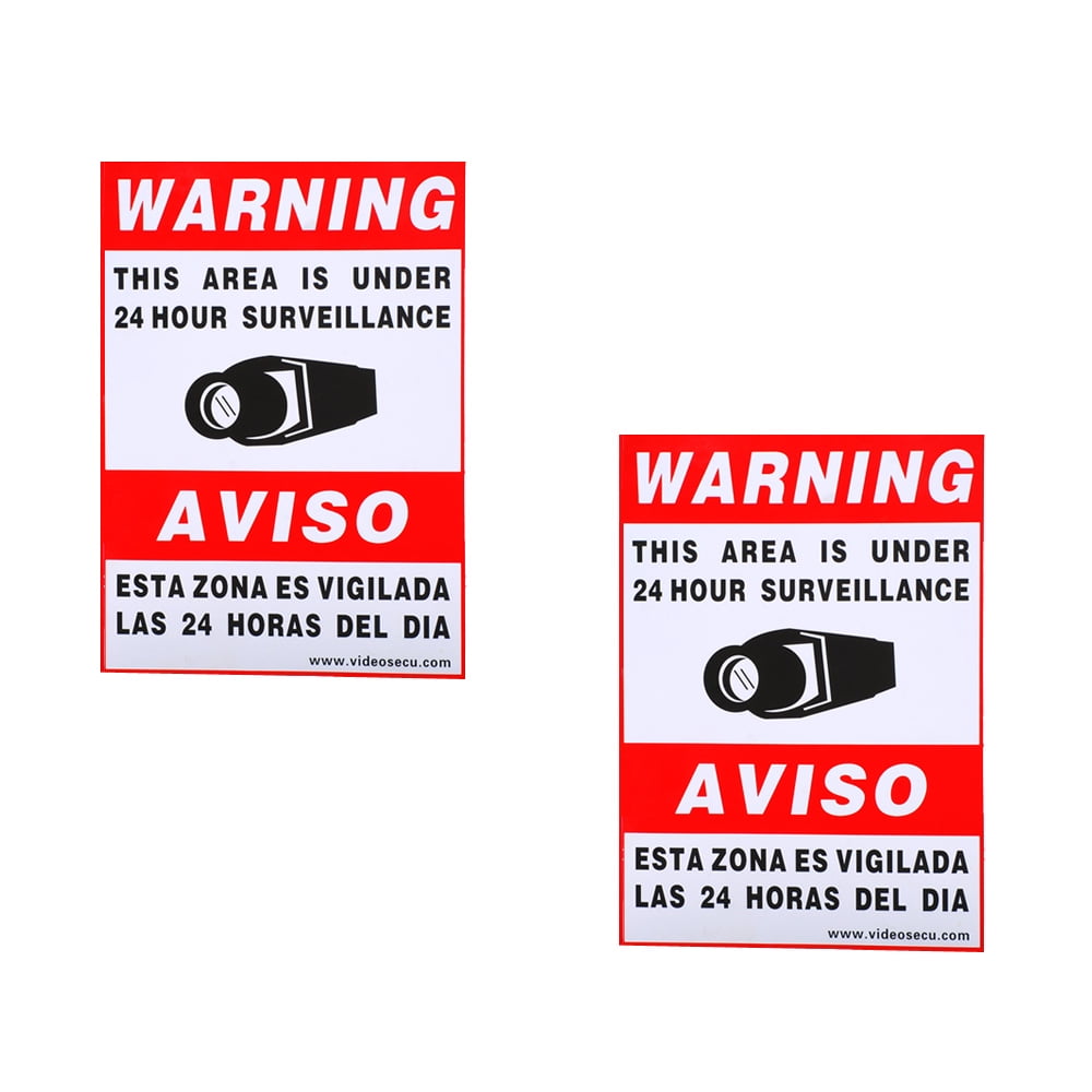 VideoSecu 2x Security Camera Video Warning Sticker Sign Decal for Home CCTV DVR CCD Video