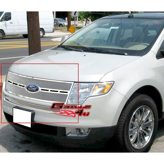 APS Compatible with Ford Edge 2007-2010 Main Upper Stainless Steel Chrome Mesh Front Grill Grille Insert F75226T