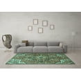 thumbnail image 3 of Ahgly Company Indoor Square Persian Turquoise Blue Traditional Area Rugs, 3' Square, 3 of 4