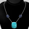 thumbnail image 2 of Natural Shattuckite - USA and Lapis 925 Sterling Silver Necklace Jewelry SDN1259, 2 of 6