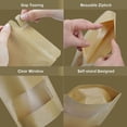thumbnail image 3 of 120 Pcs Sac Mylar en Papier Kraft 4,7 X 7,8 Po, Fenêtre Transparente, Support, Pochette Refermable pour Conservation des Aliments, 3 of 6
