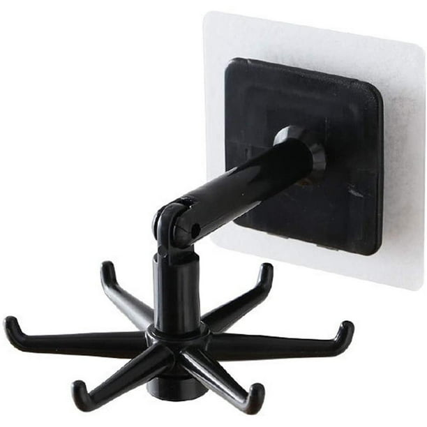 Gancho De Cocina Autoadhesivo Giratorio De 360 ° Gancho De 6 Garras Sin Perforaciones Estante De Pared Gancho De Almacenamiento De Viscosa Sin Rastro Para El Hogar Cocina Baño Yuarrent HA045468-01