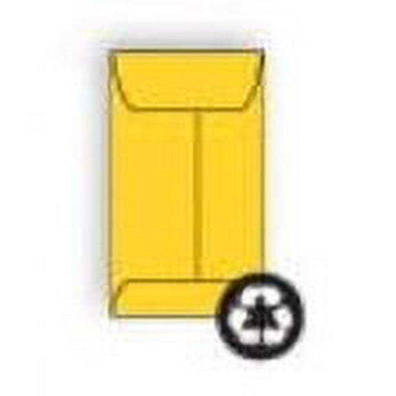 Starburst® Yellow Coin Envelopes, (No. 5-1/2 F) 3-1/8" x 5-1/2", Brightly Colored Sulphite, 24 lb, Recycled, Acid Free, Vellum Finish, Center Seam, No Window - Box of 500 Envelopes