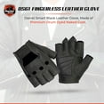 thumbnail image 6 of Daniel Smart Men’s Leather Gloves – Naked Goatskin Leather - Fingerless Motorcycle Gloves with Pull Tabs and Gel Palm, 6 of 6