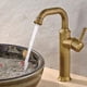 thumbnail image 5 of Inteprter Grifo giratorio retro de fácil instalación, grifos fríos y calientes para lavabo antiguo con 2 tubos de entrada 3. Bajo Juegos de accesorios de baño Estilo corto dorado, 5 of 6