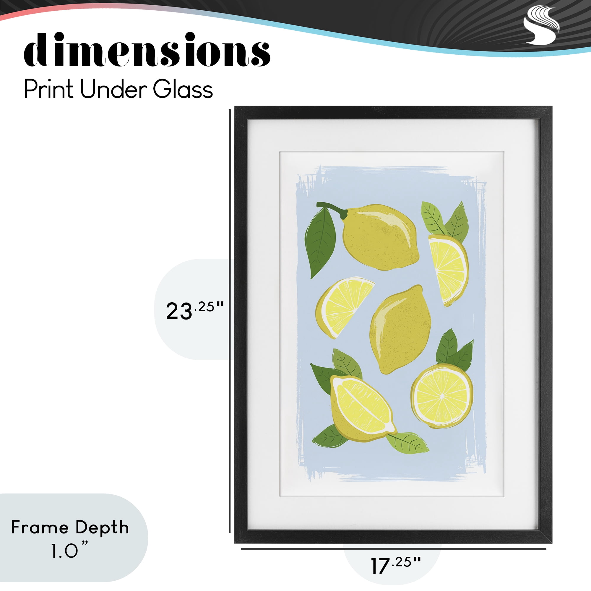 Stupell Industries Pastel Summer Lemons Black Framed Print Under Glass, design by Martina Pavlova