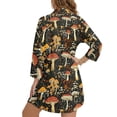 thumbnail image 2 of Xoenoiee Mushroom Flower Print Bathing Suit Cover Up Shirt for Women Button Down Beach Cover Ups Side Split Swimsuit Coverup Lapel Collar Blouse, XL, 2 of 7