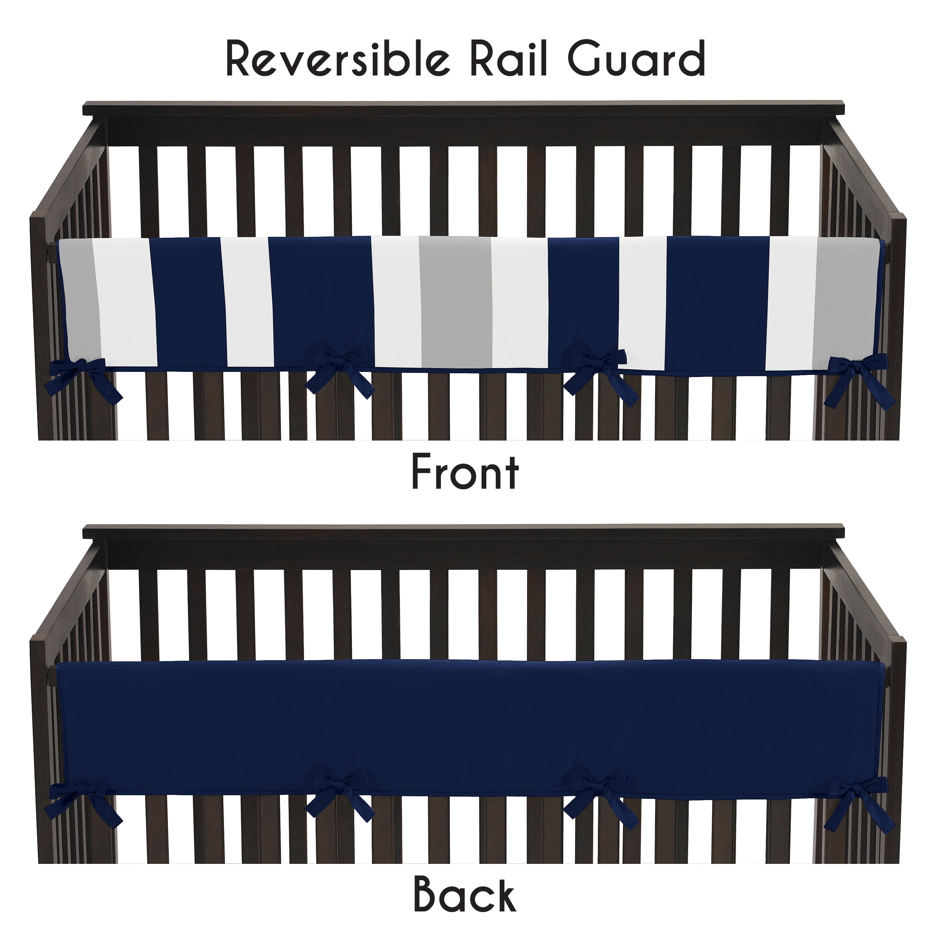 navy blue crib rail cover