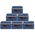 thumbnail image 5 of LINJH Collapsible Fabric Cube Storage Bins Large Home Organizer Boxes Baskets-2Pcs Small -Khaki, 5 of 12