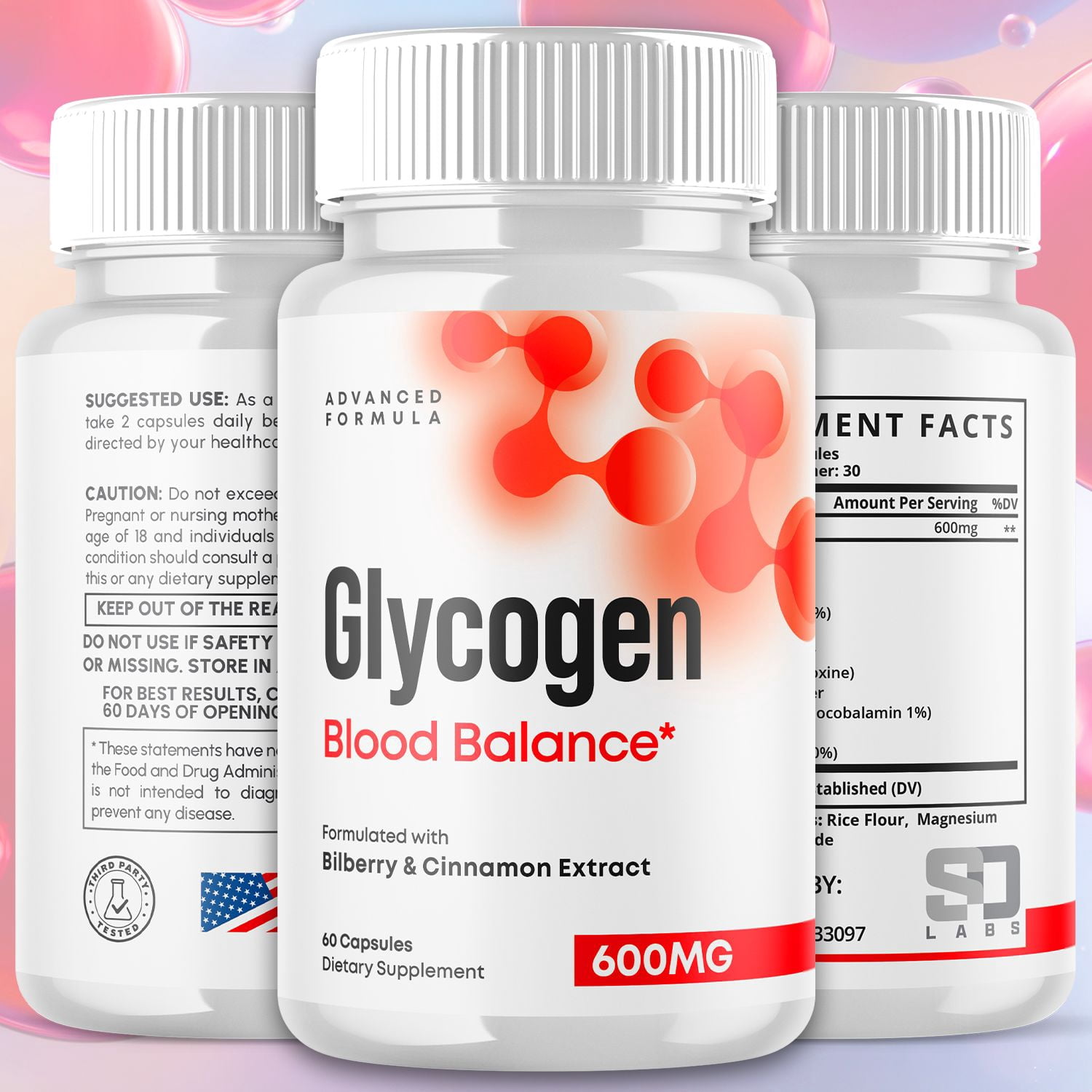 Glycogen Blood Balance Complex Capsules Natural Support Formula 120 Capsules
