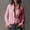 Pink, variant on Women's Solid Color Lapel Long Sleeved Vintage-Inspired White Button-Up Ruffle Cuff Shirt