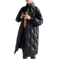thumbnail image 4 of Tejiojio Clearance Winter Fashion Woman Middle Length And Thickened Medium Length Stand-Up Collar Down Cotton Jacket Coat, 4 of 7
