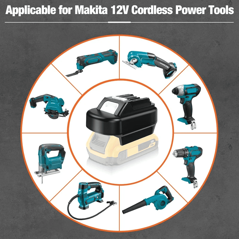 Adapter for  De.walt 20V & for Mil*wau.kee 18V Battery Convert to for Ma.kita 12V Max CXT Lithium Ion BL1021B BL1016 Batteries, Work for Ma.kita 12V Cordless Power Tool(No Battery)