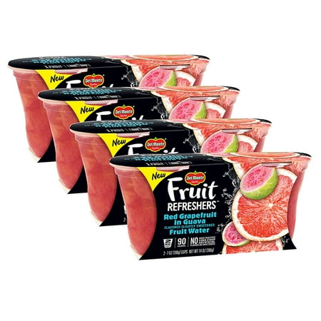 (4 Pack) Del Monte Fruit Refreshers Red Grapefruit in Guava Fruit Water, 7 oz Cup, 2 Count (Best Guava Variety In India)