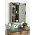 thumbnail image 3 of Kate and Laurel Cates Decorative Wood Wall Storage Cabinet with Sliding Barn Door, Rustic Gray, 3 of 9