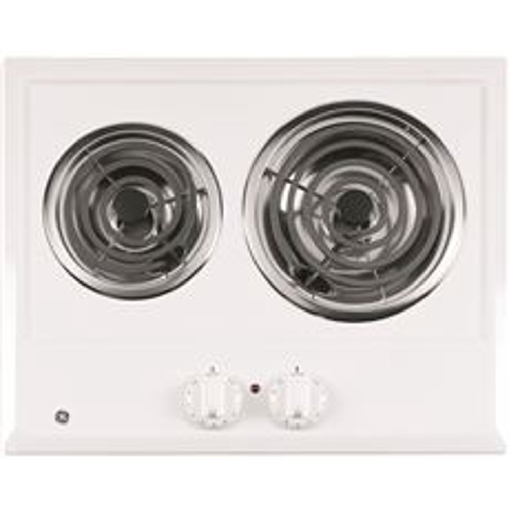 Ge BuiltIn Electric Cooktop, 2Burner, Stainless Steel, 21.25 X 16.62