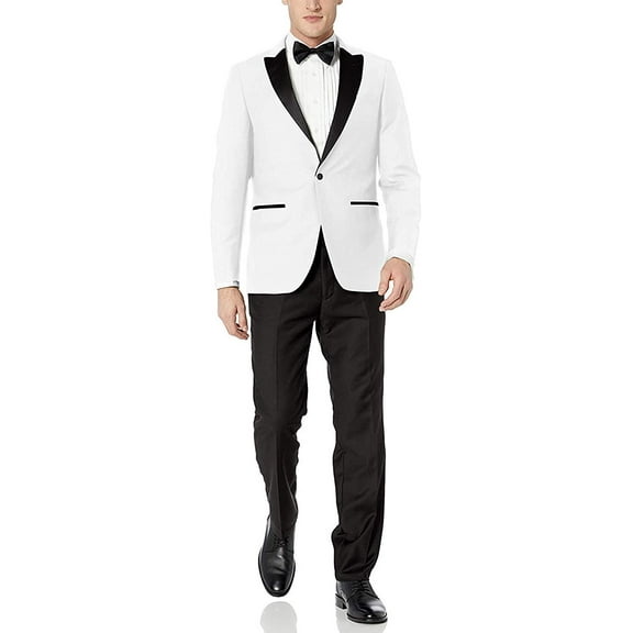 Adam Baker Mens Regular Fit Two-Piece Peak Lapel Tuxedo Suit