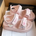 thumbnail image 2 of Staki Girls Sandals Summer Shoes Open Toe Elastic Back Strap Sandals Flat for Little Kids Big Kids Pink,9 Toddler, 2 of 9