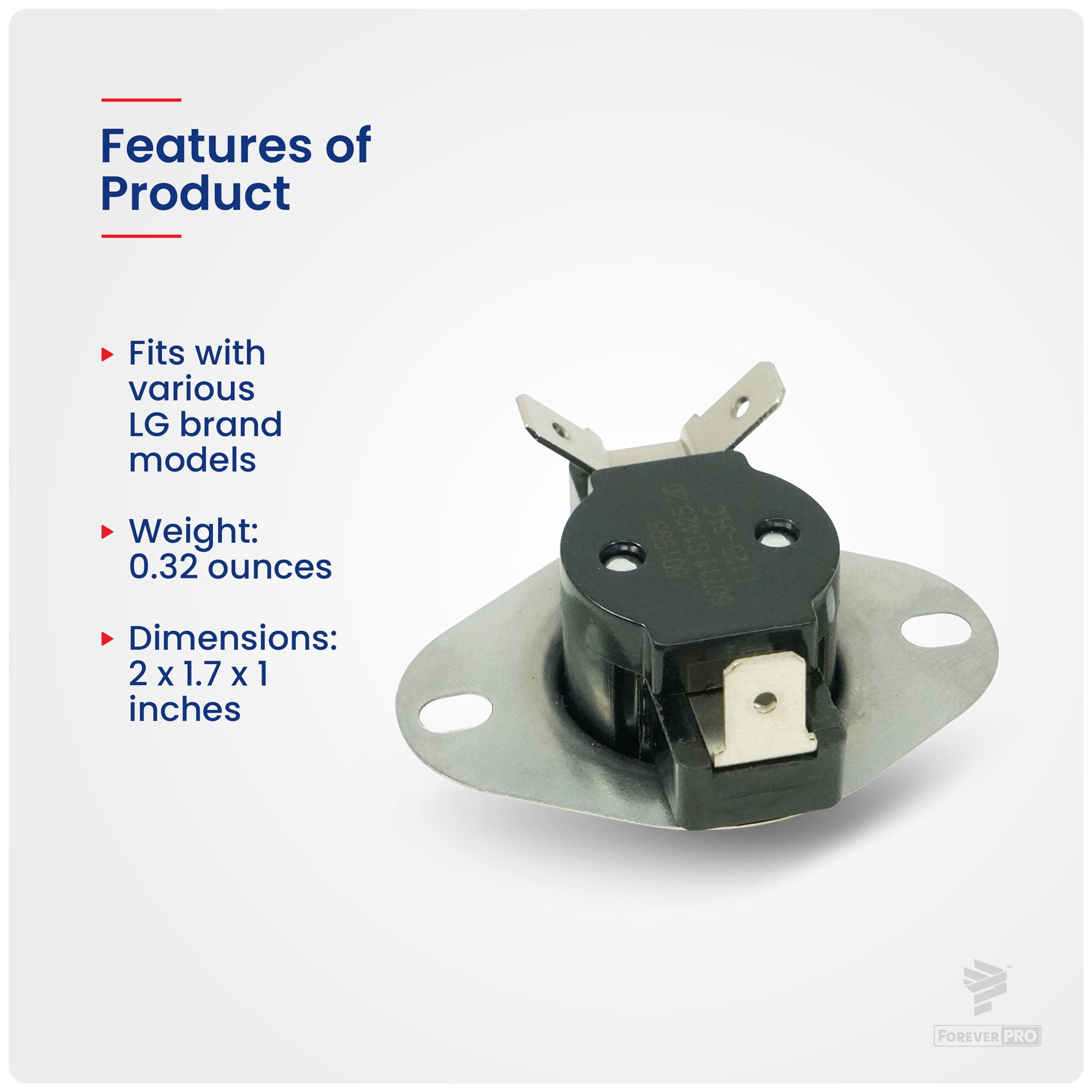 ForeverPRO 6931EL3001F Thermostat Assembly for LG Dryer 1377779 AH3530482 EA3530482 PS3530482