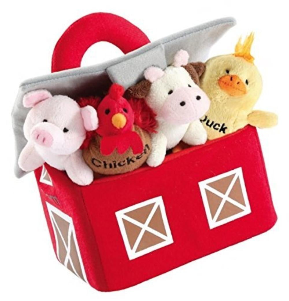 plush barn with animals