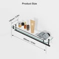 thumbnail image 3 of Bathroom Glass Shelf with Railing, Floating Tempered Glass Bathroom Wall Shelf Rectangle 20 Inch Over The Toilet Storage Cabinet, Gaming Floating Shelves, Bathroom Accessories and Home Decor, 3 of 8