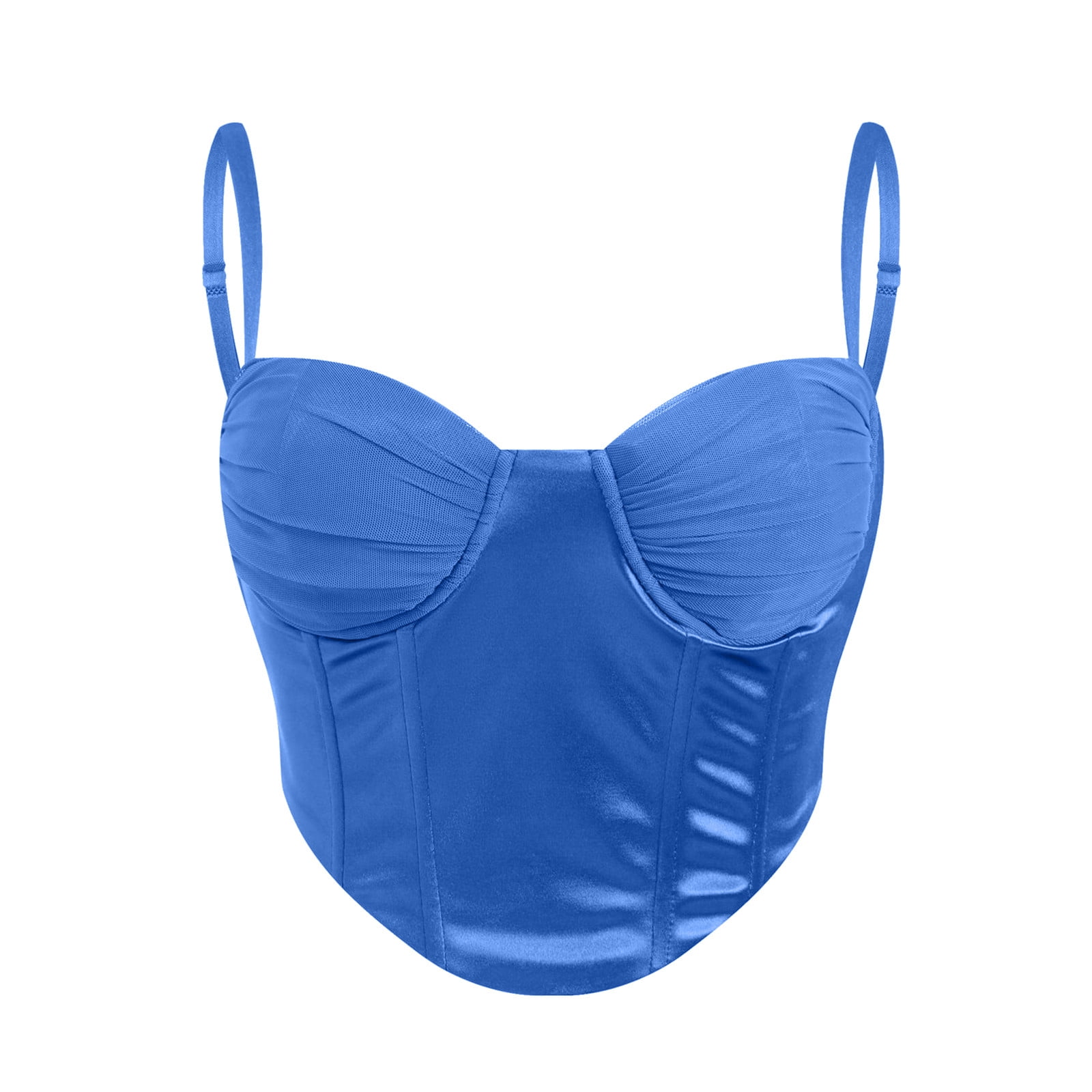 blue bustier crop top