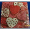 Frosted Heart Cookies Valentine's Day Pink Holiday Party Paper Beverage Napkins