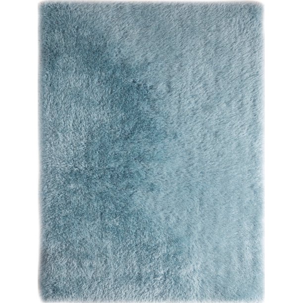 AMER Light Blue Shag Area Rug 5'x7'6"