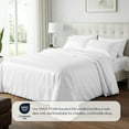thumbnail image 4 of Delara 100% Bamboo Viscose Twin Duvet Cover Set – Ultra-Soft, Cooling & Breathable Luxury Bedding with Pillow Shams, White, 4 of 6