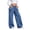 Blue, variant on Women's High Waist Jeans Seam Detail Loose Wide Leg Denim Pants with Ruffled Pockets Vintage Washed Y2K Casual Streetwear Jean Trousers Blue