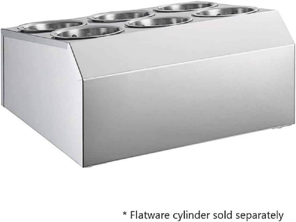 TrueCraftware- 6 Cavities Stainless Steel Flatware Cylinder Holder- Flatware Cutlery Organizer Holder 6 Holes Utensil Flatware Tableware Organizer Silverware Caddy Holder for Kitchen Home Restaurant