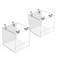 thumbnail image 2 of BeesClover Transparent Acrylic Bird Bath Box Thickened Hanging Water Bath Tub Bird Supplies Shower Cage Accessory, 2 of 7