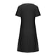 thumbnail image 5 of Puntoco Nuevo Vestido Casual De Verano Para Mujer, Cuello Redondo, Color Sólido, Suelto, Plisado, De Manga Corta, Vestido De Manga Corta Con Cuello Redondo, Negro Xxl,Regalos Para Mujer Joven, 5 of 5