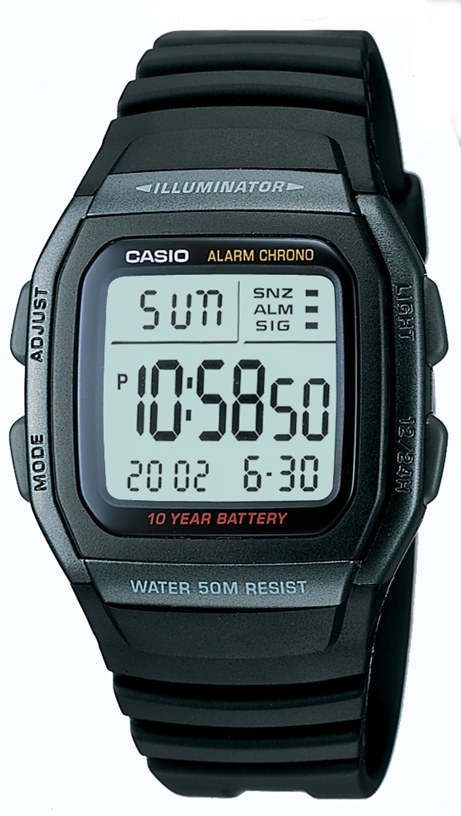 Casio Men's Black Sport Digital Watch with Resin Strap W96H1BV
