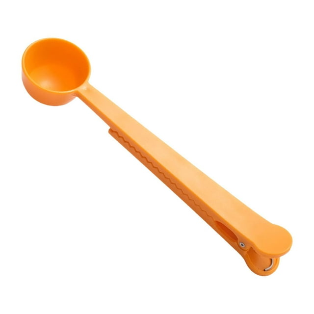 Cuchara medidora Cuchara selladora con clip de sellado Cuchara para granos de café para Naranja
