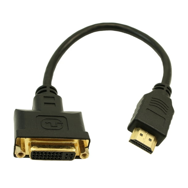 6IN DVID Female to HDMI Male Adapter Cable, Gold Plated