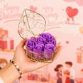 thumbnail image 5 of Soap Flower Rose in Iron Basket (6-Piece) – Realistic Scented Soap Roses for Valentine’s Day Decor, Romantic Gift for Her, Tabletop Ambient Decoration & Wedding Party Favor, 4.13*4.13in, Purple, 5 of 6