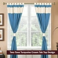 thumbnail image 2 of Turquoise Cream Tab Top Raw Silk Curtain (43 in. x 120 in.) With Tieback -Pair, 2 of 5