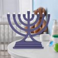 thumbnail image 3 of Menorá Zion Judaica Azul LED Operada por USB y Batería Paquete de 6, 3 of 6