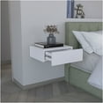 thumbnail image 3 of JERFIT Floating Nightstand Wall Mounted with Drawer, Modern White Bedside Table Shelf for Small Spaces, 15.7x13.4 Inch, 3 of 7