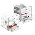 thumbnail image 3 of iDesign Clear Plastic Divided 3-Drawer Vanity & Countertop Organizer, 7" x 6.5" x 6.5”, 3 of 8