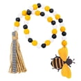 thumbnail image 4 of Bee Wood Bead Garland with Tassels, Honeycomb Wood Bead Spring Summer Wooden Bead Garland Rustic Farmhouse Home Decorations for Tiered Tray Shelf Displays, 4 of 5
