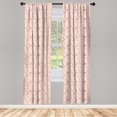 thumbnail image 5 of Ambesonne Cherry Blossom Window Curtains, Romantic Trees, Each 28" W x 63" L, Peach Pink Yellow, 5 of 5