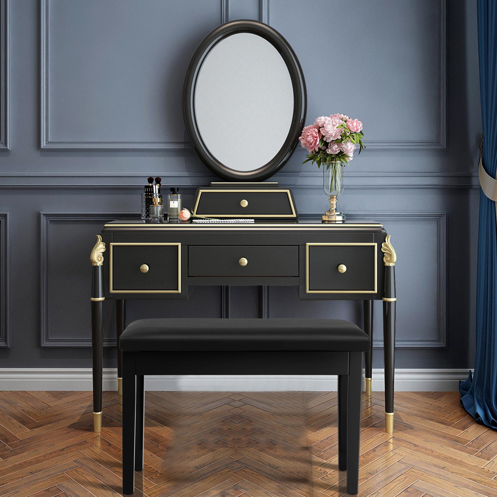 Giantex Piano Bench w/Seat Storage Cabinets, PU Leather Piano Bench, Wooden Piano Stool w/Locking Hinge, Perfect for Pianist, Beginner, Home & Comercial Use, Black