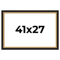 41x27 Frame Gold Real Wood Picture Frame Width 2.25 Inches | Interior Frame Depth 0.5 Inches |