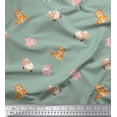 thumbnail image 1 of Soimoi Cotton Voile Fabric Circle,Pig & Sheep Kids Print Fabric by Yard 56 Inch Wide, 1 of 1