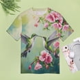 thumbnail image 4 of Flower Hummingbird Women's T-Shirt Short Sleeve T Shirts Tops Tee Ladies Loose T, 4 of 6